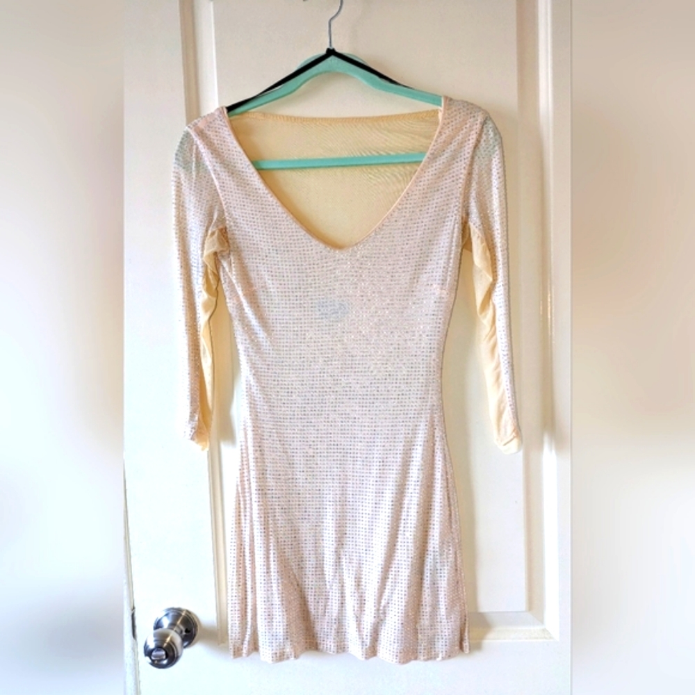 Bebe Rhinestone Studded Mini Dress